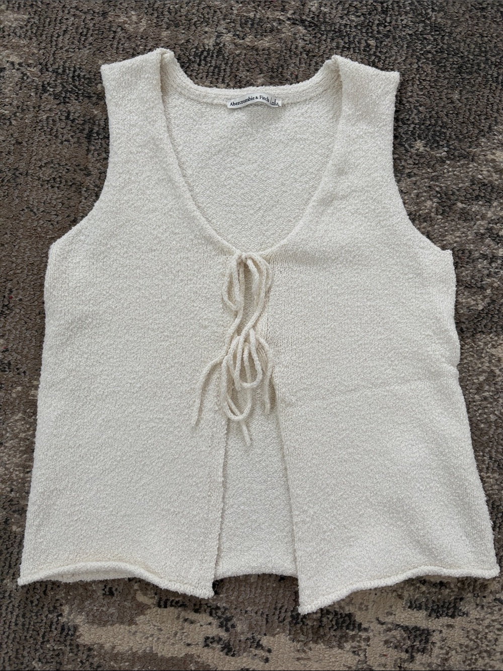 NWOT Abercrombie & Fitch Cream Knit OpenTie-Front Tank